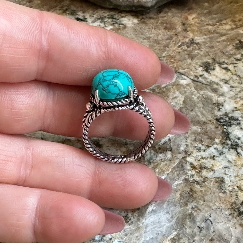 Silver Turquoise Stone Ring - Picture 5 of 5